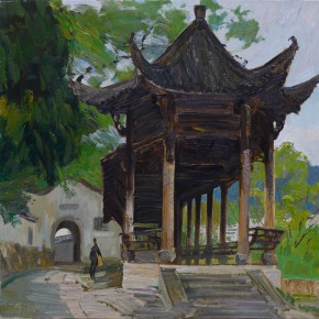 18 Ding Yilin, The Ancient Yulian Pavilion at She County, 80 x 80 cm, 2015