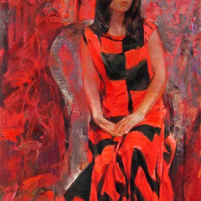 84 Ding Yilin, The Girl in Red, 145 x 97 cm, 1998