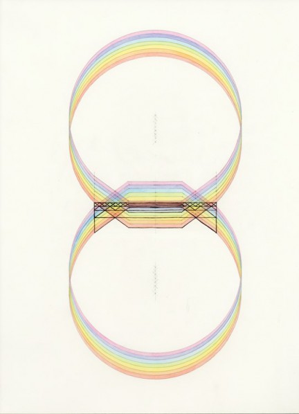 WU SHANZHUAN + INGA SVALA THORSDOTTIR; 14 Circles Vibration The Middle Brackets, 2015; Pencil, Watercolor and Ink on paper, 41x31cm; Image courtesy of Artists and Hanart TZ Gallery