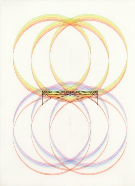 WU SHANZHUAN + INGA SVALA THORSDOTTIR; 24 Circles Vibration The Big Brackets, 2015; Pencil, Watercolor and Ink on Paper 41 x 31 cm; Image courtesy of Artists and Hanart TZ Gallery