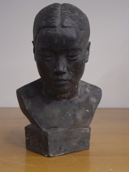 Wang Linyi, Female Head, 1963, 48x29.5x27.5cm