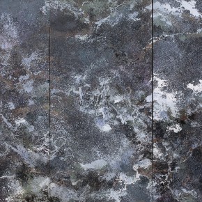 22 Hong Ling, Pine Fog in the Dark Night, oil on canvas, 300 x 150 cm x 3, 2015