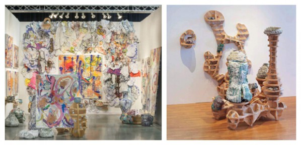 Seattle Art Fair booth view, 2015 and Lu Lu Green, 2012, Exhibition view Earth & Alchemy Contemporary Ceramic Sculpture