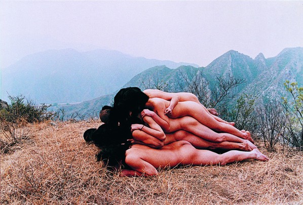 Zhang Huan, To Add One Meter to an Anonymous Mountain, 1995; Chromogenic colour print, 62.2x103.3cm; M+Sigg Collection, Hong Kong; Courtesy of the artist and West Kowloon Cultural District Authority