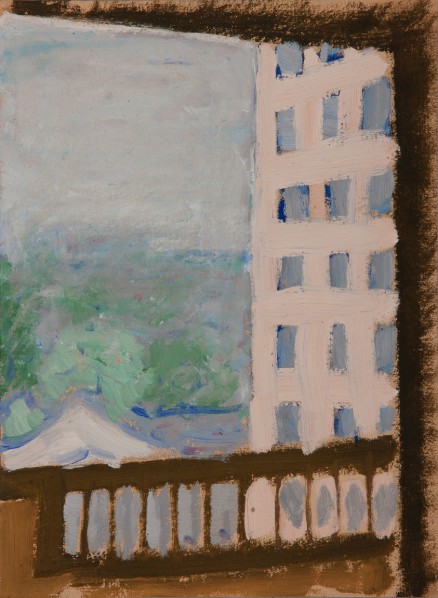 Zhang Wei, Fusujing Building, 1975; oil on paper, 26x19cm; M+Sigg Collection, Hong Kong, Courtesy of the artist and West Kowloon Cultural District Authority