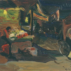 88 Lu Liang, A Vegetable Stall at Night, 1997