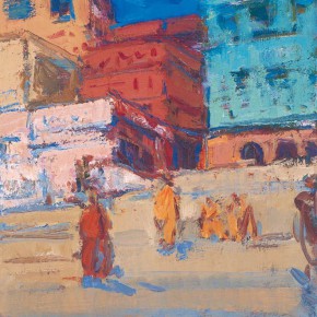 08 Shi Yu, People of the Ganges River No.13, oil on canvas, 25 x 18 cm, 2013