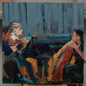 16 Shi Yu, Duet No.9, oil on canvas, 50 x 50 cm, 2015