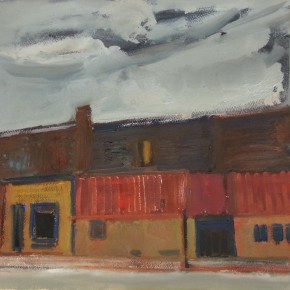 71 Shi Yu, Highway 66 – Pontiac City, oil on paper, 76 x 55 cm, 2014