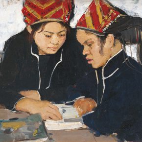 24 Luo Gongliu, Learning Knowledge, oil on canvas, 53 x 73 cm, 1960, in the collection of National Art Museum of China
