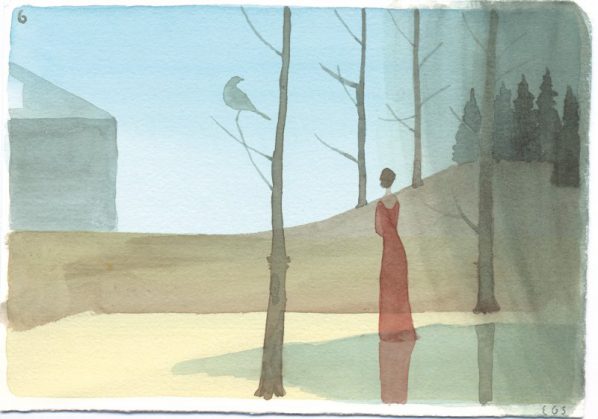 Emilio GONZÁLEZ SAINZ, Untitled (Three russians in the garden Series), 2015, Watercolour on paper, 13 x 18cm Emilio GONZÁLEZ SAINZ, Untitled (Three russians in the garden Series), 2015, Watercolour on paper, 13 x 18cm