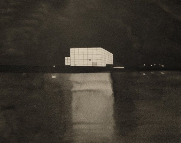 Fernando MARTÍN GODOY, Kursaal (Campain Polyptyck), 2012, Indian Ink, 32 x 153cm