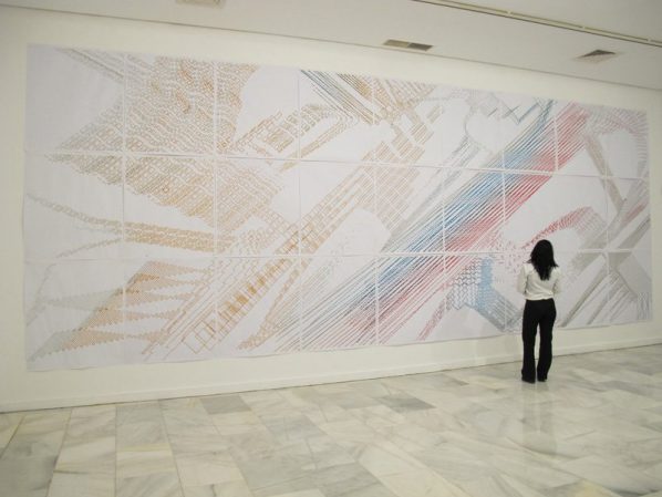 Laura GONZÁLEZ CABRERA, Opus Number 2, 2011, Pigments on paper, 810 x 300cm