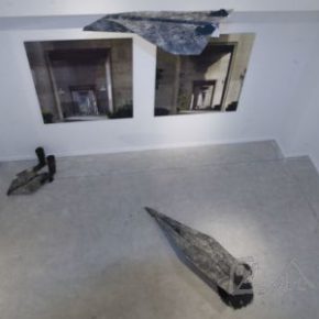 20 Qiu Zhijie, Paper Airplane, iron, coal, 2008