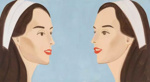 Alex Katz, Double White Band(Vivien), 2013; Oil on linen, 182.9x335.3cm