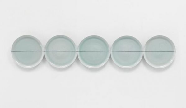 Liu Jianhua, Untitled 2012, 2012; porcelain installation, 40.5x40.5cmx4.2cm each