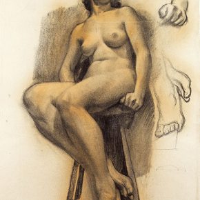 04-qin-xuanfu-a-french-female-model-paper-drawing-63-x-47-cm-1933