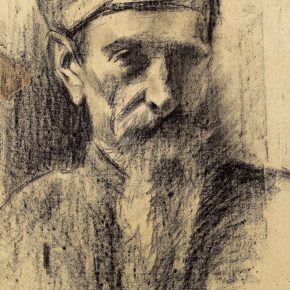 10-qin-xuanfu-the-old-man-with-a-scarf-paper-drawing-39-5-x-27-5-cm-1941