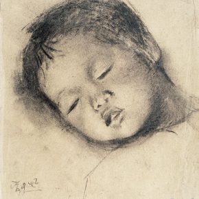 17-qin-xuanfu-a-sleeping-child-paper-sketch-31-5-x-27-5-cm-1942