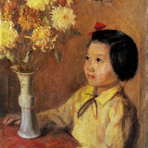 32-qin-xuanfu-a-young-girl-and-chrysanthemum-oil-on-canvas-54-x-45-cm-1944