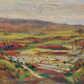 35-qin-xuanfu-terraced-fields-of-chongqing-oil-on-canvas-55-5-x-99-cm-1941