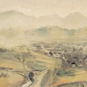 45-qin-xuanfu-landscape-of-phoenix-mountain-watercolor-on-paper-24-5-x-33-cm-1943