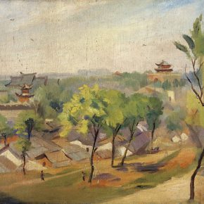 50-qin-xuanfu-overlooking-the-drum-towers-oil-on-canvas-54-x-79-cm-1948-in-the-collection-of-national-art-museum-of-china