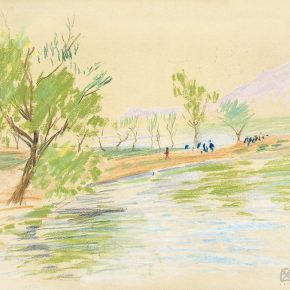 60-qin-xuanfu-landscape-of-qingdao-no-2-pastel-on-paper-29-5-x-38-cm-1948