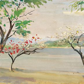 89-qin-xuanfu-spring-of-the-west-lake-oil-on-canvas-36-x-55-cm-1963