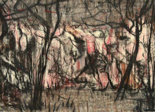 Yin Zhaoyang, A Chilly Forest, 2016; painting, 50x36cm