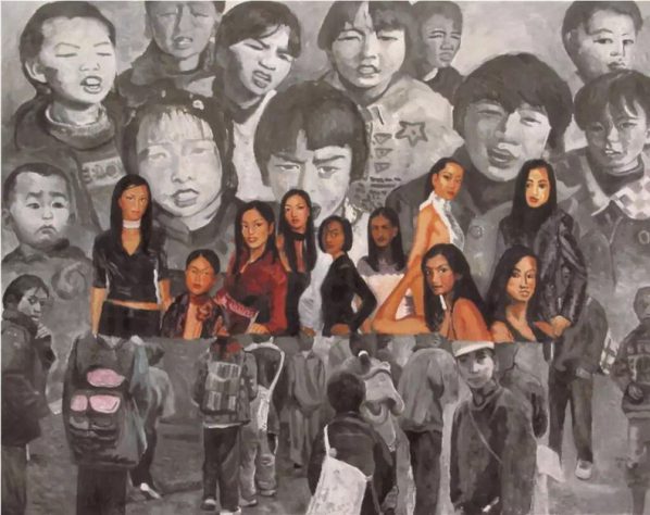 Yu Youhan, Children and Models, 2002; Acrylic on canvas, 250x196cm