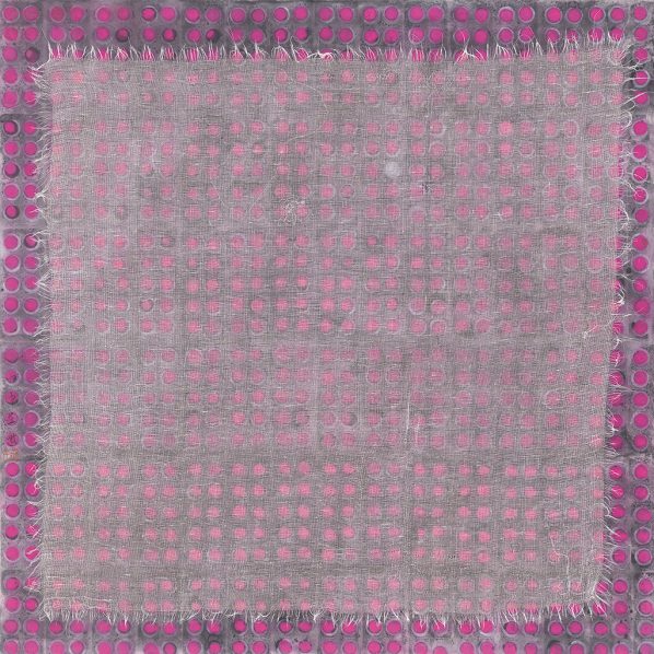 Zhang Yanzi, Medi-Chip 7, 2016; Ink on paper and gauze bandages, 68x68cm