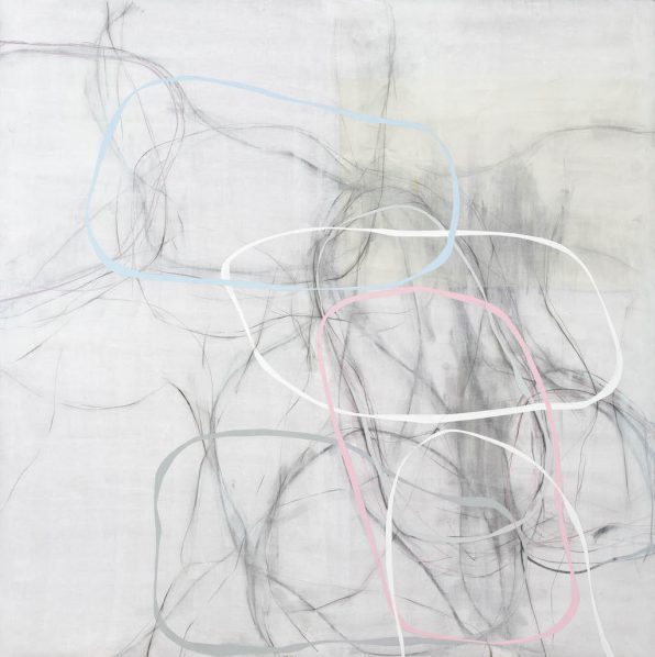 Zhou Li, Lines – White Shadow No.2, 2016; mixed media on canvas, 200 x 200 cm