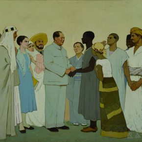 10 Wu Biduan, Jin Shangyi, Chairman Mao and the People of Asia and Africa Are Together, 143 × 156 cm, gouache on paper, 1961, in the collection of CAFA Art Museum