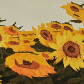 30 Wu Biduan, Sunflower Field, 38 × 69 cm, integrated print, 1984