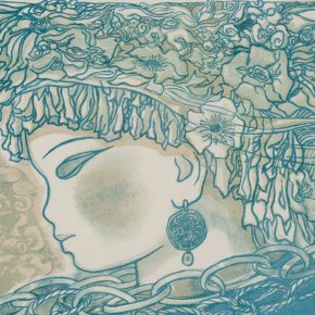 34 Wu Biduan, Goddess of Flower, 47 × 69 cm, lithography, 1988, in the collection of National Art Museum of China