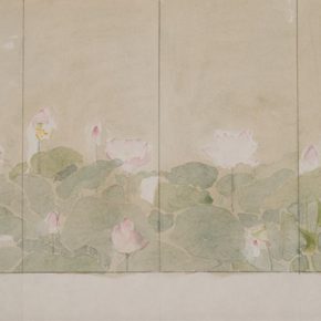 36 Wu Biduan, Lotus Screen, ink and color on paper, 27 x 54 cm, 1999, private collection by Wu Biduan