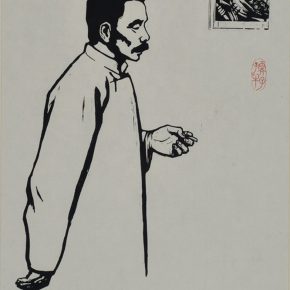 38 Wu Biduan, Have Been Accustomed to the Weather Turning Cold Again After Suddenly Getting Warmer in the Spring Night, 46 x 33 cm, black and white woodcut, 1966, private collection of Wu Biduan