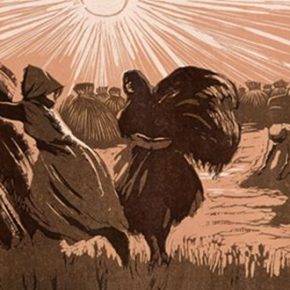43 Wu Biduan, Harvest, 28.4 × 81.7 cm, linocut, 1958, in the collection of National Art Museum of China