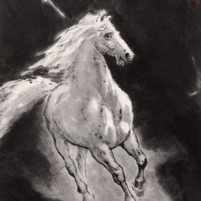 52 Wu Biduan, A Runaway Horse No.1, 100 x 68 cm, ink and color on paper, 1990, private collection of Wu Biduan