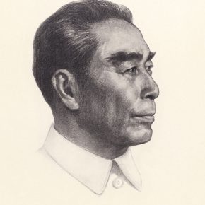 61 Wu Biduan, Portrait of Premier Zhou, drawing on paper, 40 x 32 cm, 1976, private collection of Wu Biduan