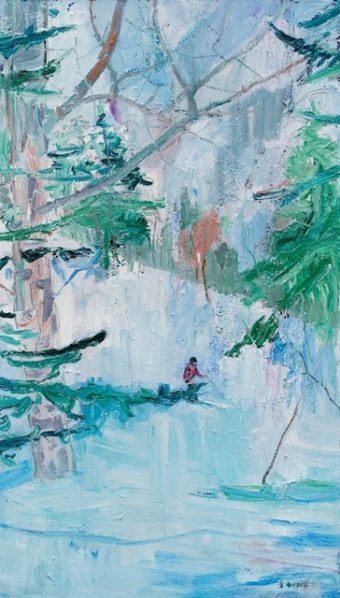 Zhang Jian, Skiing, 2016; Oil on canvas, 200x140cm