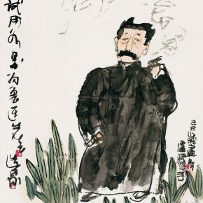 13 Lu Chen, Portrait of Lu Xun, ink and color on paper, 58 x 52.2 cm, 1989