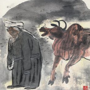 45 Lu Chen,The Old Mongolian Woman and a Cattle