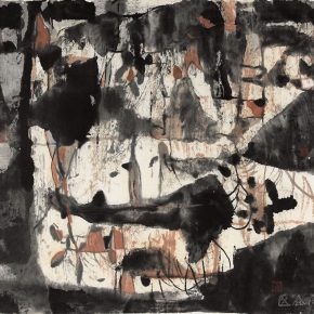 51 Lu Chen, Dry Pond, ink and color on paper, 59 x 63 cm, 1989