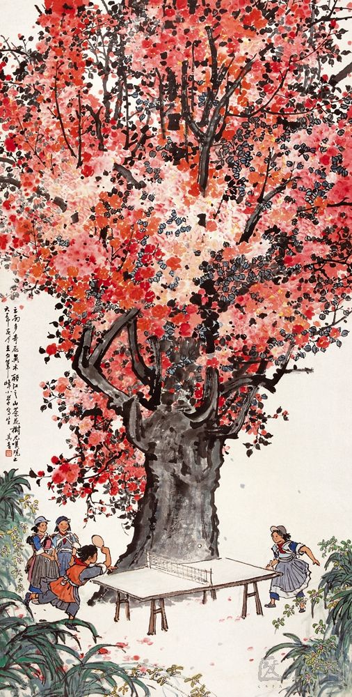 03-Zong-Qixiang-Fighting-Between-Flowers-136.5-x-69.5-cm-1961.jpg
