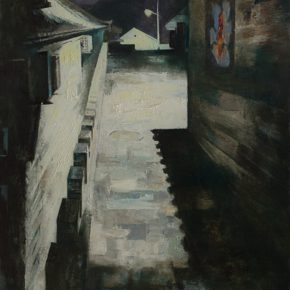 33 Ye Nan, Night of an Ancient Town No.1, oil on canvas, 175 x 80 cm, 2011