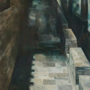 35 Ye Nan, Night of an Ancient Town No.3, oil on canvas, 175 x 80 cm, 2011