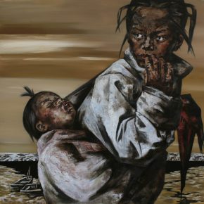 58 Ye Nan, Children, Where Do We Think of Going to, 180 x 180 cm, 2010