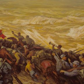 85 Ye Nan and Zhan Jianjun, Yellow River Cantata – Exiling, Rising Up, Fighting, oil on canvas, 280 x 435 cm, 2009